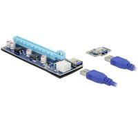 Delock Câble Riser PCIe Prise femelle PCIe x16, USB-A femelle 0.60 m bleu 41426