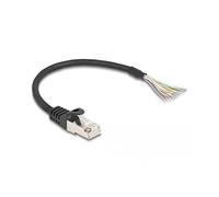 DeLOCK Câble RJ50 Mâle vers Fils Libres S/FTP 0.25m Noir, AWG26, Blindage S-STP, Gaine Nylon/PVC, Conformité CE