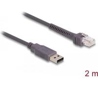 Delock Câble RJ50 vers USB 2.0 type A pour lecteur de codes à barres 2 m, PC : accessoires, Gris