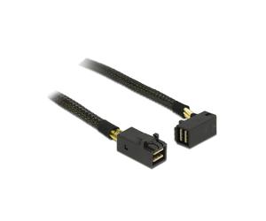 DeLOCK Câble SAS 83621 - Mini SAS HD SFF-8643 Mâle/Mâle 0.5m Noir - Connectique interne pour contrôleur et fond de panier