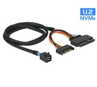 Delock Câble SAS interne - 36 broches 4x Mini SAS HD (SFF-8643) (M) à 15 broches SATA Power, SFF-8639 - 75 cm