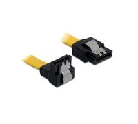 DeLOCK Câble SATA 0.3m Mâle/Mâle Jaune - Longueur 0.3 mètre - Connecteurs M/M - Débit 6Gbps - Référence 82806