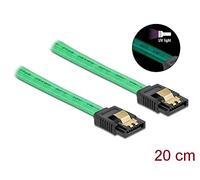 Delock Câble SATA 6 Gb/s Effet lumineux Vert 20 cm