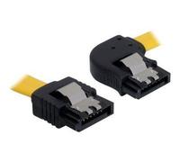 Delock Cable SATA - Câble SATA - Serial ATA 150/300/600 - SATA (F) pour SATA (F) - 30 cm - verrouillé, connecteur droite, connecteur coudé - jaune