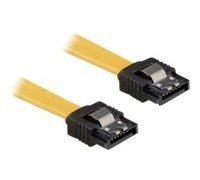 Cable SATA - Câble SATA - Serial ATA 150/300/600 - SATA (F) pour SATA (F) - 70 cm - verrouillé, connecteur droite - jaune