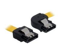 Delock Cable SATA - Câble SATA - Serial ATA 150/300 - SATA (F) pour SATA (F) - 30 cm - verrouillé, connecteur droite, connecteur coudé - jaune
