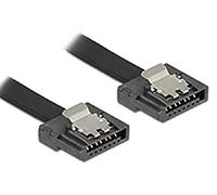Delock cable, SATA III flexi, 6 Gb/s, 50 cm (black), with metal clips, HQ, extre