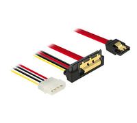 Delock - Câble SATA - Serial ATA 150/300/600 - alimentation interne 4 plots, SATA droit pour combo SATA (R) angle vers le bas - 30 cm