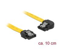 Delock - Câble SATA - Serial ATA 150/300/600 - SATA (M) pour SATA (M) - 10 cm - verrouillé, connecteur à angle gauche - jaune
