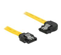 Delock - Câble SATA - Serial ATA 150/300/600 - SATA (M) pour SATA (M) - 20 cm - verrouillé, connecteur à angle gauche - jaune