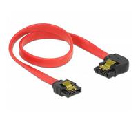 Delock - Câble SATA - Serial ATA 150/300/600 - SATA (M) pour SATA (M) - 30 cm - verrouillé, connecteur à angle gauche - rouge