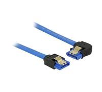 - Câble SATA - Serial ATA 150/300/600 - SATA (R) droit pour SATA (R) angle gauche - 50 cm - verrouillé - bleu