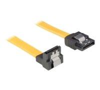 Delock Câble SATA avec connecteurs métalliques Droit/coudé 0,1m Jaune
