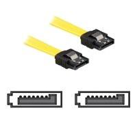 Delock - Câble SATA - Serial ATA 150/300 - SATA (F) pour SATA (F) - 20 cm - verrouillé, connecteur droite - jaune
