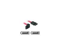 Delock - Câble SATA - Serial ATA 150/300 - SATA (F) pour SATA (F) - 50 cm - connecteur à angle vers le bas, connecteur droite - rouge