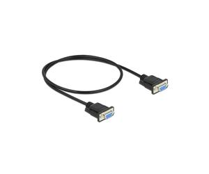 DeLOCK Câble Serial RS-232 D-Sub9 Mâle à Mâle 0.5m Null-Modem - Réf. 86614 - Connecteurs RS-232 Mini D-Sub9 (44x33.3x15mm) - Noir