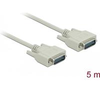 DeLOCK Câble série D-Sub15 mâle vers mâle 5 m, Beige, 5 m, Sub-D15, Sub-D15, Mâle, Mâle