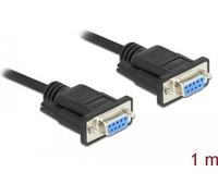 Delock Câble série RS-232 D-Sub 9 femelle vers femelle null modem avec boîtier de connecteur étroit