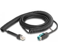 DELOCK Câble spiralé RJ50 mâle vers PoweredUSB mâle 12 V 3
