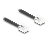Delock Câble téléphonique spiralé RJ11 à RJ11 noir 1m