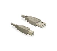 DeLOCK Câble USB 2.0 82216, 3m, Gris, USB-A mâle vers USB-B mâle, Standard USB 2.0, Connecteurs droits, Code SH: 84733080