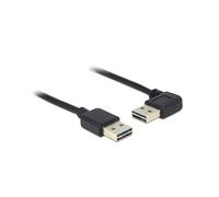 DeLOCK Câble USB 2.0 85557, USB-A Mâle vers USB-A Mâle, 2m, Noir, Contacts Plaqué Or, Débit 480 Mbit/s, AWG 24/28