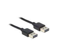 DeLOCK Câble USB 2.0 A-A 3m Noir - Connecteurs Mâle/Mâle - Spécification USB 2.0 - Longueur 3 mètres - Réf: 83462