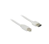 DeLOCK Câble USB 2.0 A Mâle vers B Mâle EASY-USB, 3m, Blanc, AWG 24/28, Connecteurs droits, Référence 85154