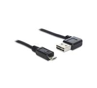 DeLOCK Câble USB 2.0 A vers Micro-USB B, 1m, Mâle/Mâle, Contacts Or, Noir - Réf. 83382