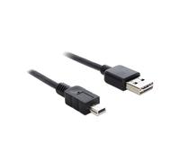 DeLOCK Câble USB 2.0 A vers Mini-USB A Mâle/Mâle, 1m, Noir, Contacts Or – Référence 83362, Connecteurs USB-A et Mini-USB A, 1 mètre