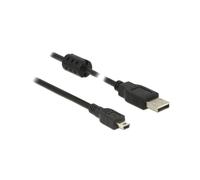 DeLOCK Câble USB 2.0 A vers Mini-USB B 0.5m Noir - Connecteurs Mâle/Mâle - Transfert 480 Mbit/s - Contacts Nickel/Or - Double Blindage