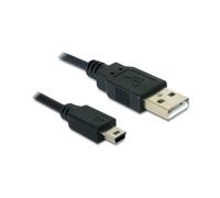 DeLOCK Câble USB 2.0 A vers Mini-USB B 5pin 0.70m Noir - Connecteurs Mâle/Mâle - Longueur 0.7 mètre - Référence 82396