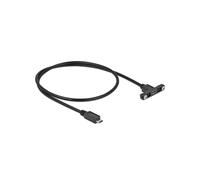 DeLOCK Câble USB 2.0 Micro-B Femelle à Montage Panneau vers Micro-B Mâle, 0.5m, AWG 28/28, 480 Mbit/s