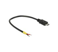 DeLOCK Câble USB 2.0 Micro-USB B Noir 0.15m, AWG 22, Diamètre 3mm, Connecteur Droit, Conditionnement Sachet, Référence 85306