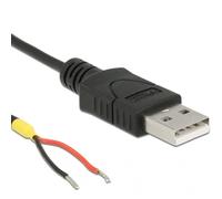 DeLock Cable USB 2.0 Type A Male > 2 x Open Cable Ends Power 1.5 m Raspberry Sin