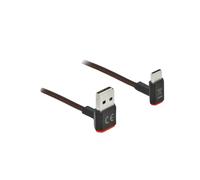 DeLOCK Câble USB 2.0 Type-A Mâle EASY-USB vers USB Type-C Mâle Coudé (Haut/Bas) 0.5m Noir - Réf. 85275