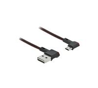 DeLOCK Câble USB 2.0 Type-A Mâle / Micro-USB Type-B Mâle Coudé 2m Noir - Connecteurs EASY-USB, Diamètre 3.5mm, Référence 85273