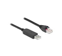 DeLOCK Câble USB 2.0 Type-A vers RS-232 RJ45 mâle Chipset FTDI 50cm Noir pour Console Routeur/Switch/Point d'accès - Réf. 64159