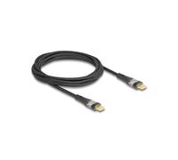 DeLOCK Câble USB 2.0 Type-C Mâle/Mâle, 2m, PD 3.0 100W, 20V 5A, AWG 28/21, Data 480 Mbit/s, LED bleue, Connecteurs droits.