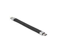 DeLOCK Câble USB 2.0 Type-C vers Type-C 13 cm FPC (Flexible Printed Circuit) 5A E-Marker, Débit 480 Mbit/s, Noir