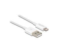 DeLOCK Câble USB 2.0 vers Lightning 8-pin 1m Blanc - Courant de charge 3A - AWG 22/28 - Compatible iPhone, iPad, iPod