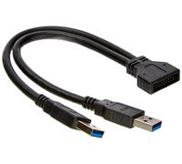 DeLock Câble interne USB vers externe 83910 – USB 3.0 19 broches (M) vers USB type A (M) 25 cm Noir