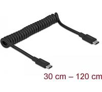DeLOCK Câble USB 3,1 Gen 2 enroulé Type-C mâle vers Type-C mâle PD 3 A E-Marker