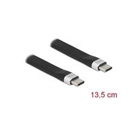 DeLOCK Câble USB 3.2 Gen 2 Type-C vers Type-C FPC 13.5cm, 3A Power Delivery, E-Marker, Débit 10Gbit/s, Noir