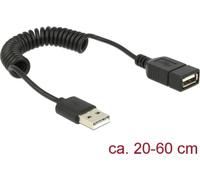 DELOCK Câble USB A -> A St/Bu 0.20m-0.60m spirale
