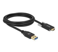 DeLock Câble USB-A vers USB-C 10 Gbit/s 2 m avec vis de fixation