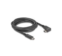 DeLOCK Câble USB-C 5 Gbps Mâle/Mâle Coudé 90° (Gauche/Droite) 2m, 4K 60Hz, PD 60W, E-Marker, USB 3.2 Gen 1, AWG 34/26/32/30, Noir