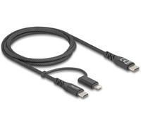 Delock Câble USB-C USB 2.0 USB-C® mâle, USB-C® mâle, Connecteur Lightning 1.00 m noir 81170