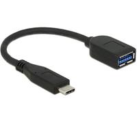 Delock Câble USB-C USB-C® mâle, USB-A femelle 0.10 m noir 65684