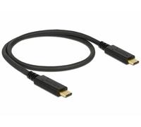 DeLock Câble USB-C 24 broches mâle-mâle 50 cm USB 3.1 Gen 2 3 A Noir